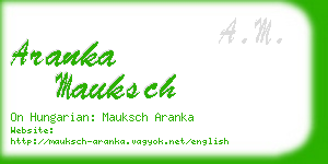 aranka mauksch business card